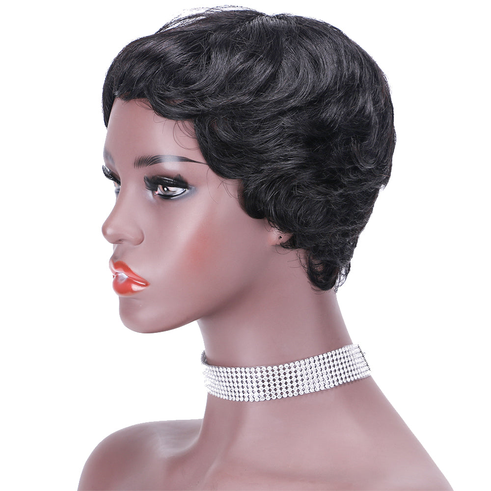 Pixie Cut wig 100%Human Hair Short Wigs Layered Wigs Full Machine Made Wig item#9077