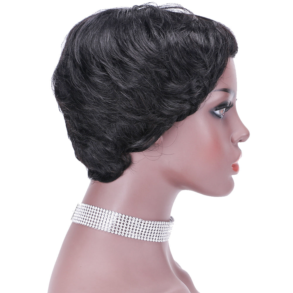 Pixie Cut wig 100%Human Hair Short Wigs Layered Wigs Full Machine Made Wig item#9077