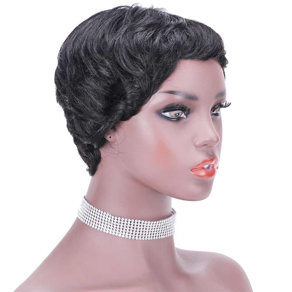 Pixie Cut wig 100%Human Hair Short Wigs Layered Wigs Full Machine Made Wig item#9077
