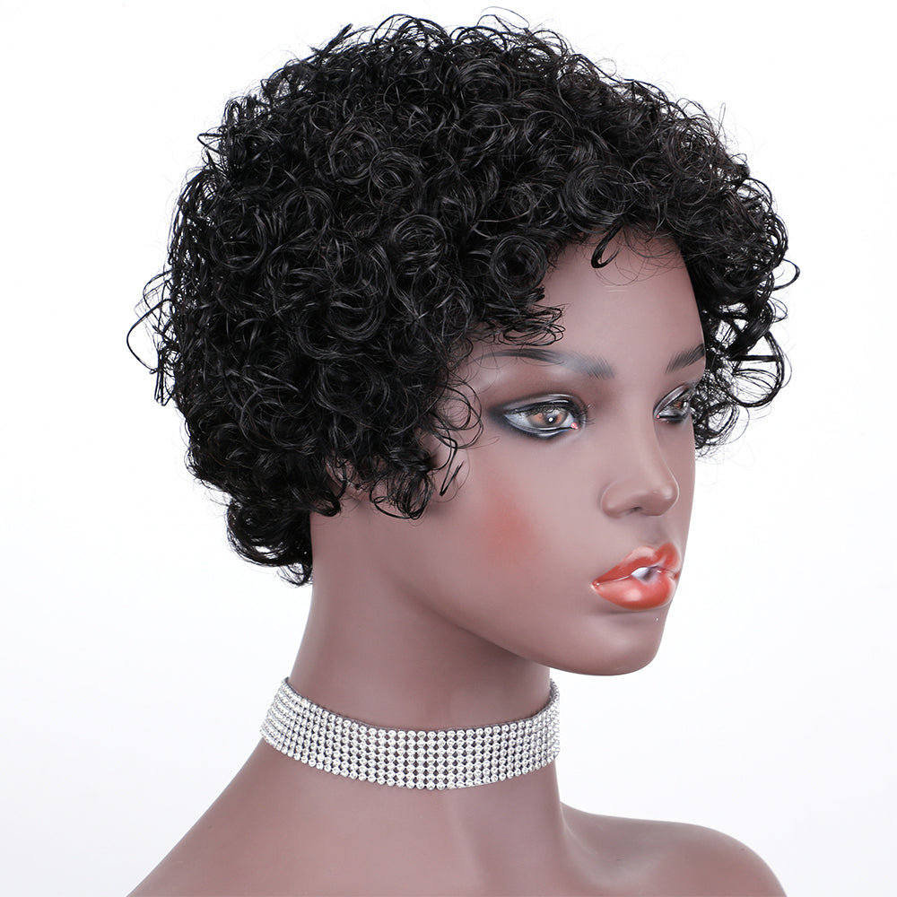 Pixie Cut wig 100%Human Hair Short Wigs Layered Wigs Full Machine Made Wig  item#9091