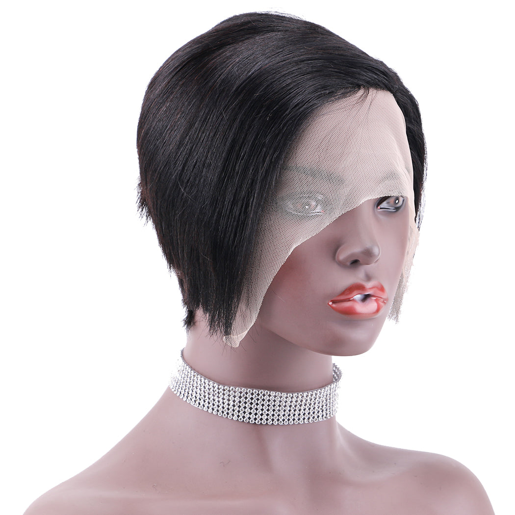 Lace Frontal Wig 13*1 T Part 100%Human Hair Left parting item#9164