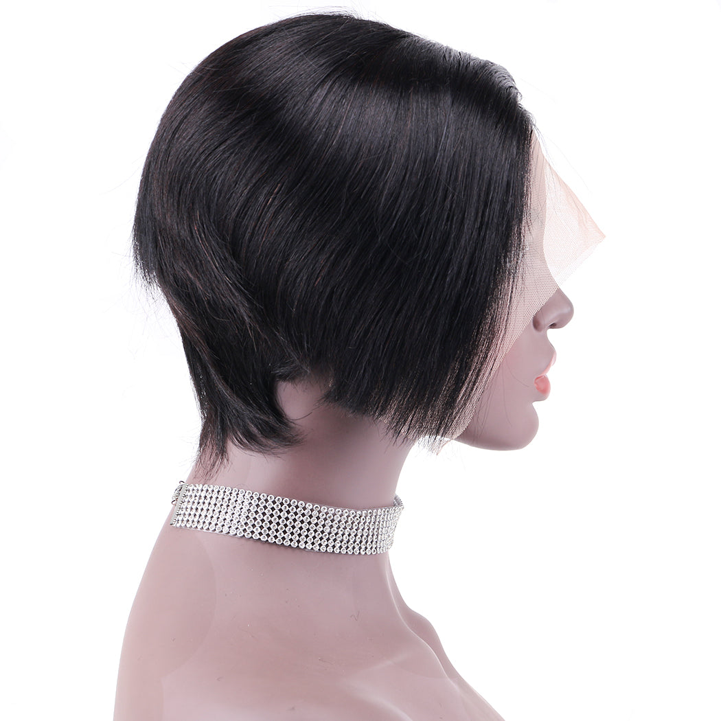 Lace Frontal Wig 13*1 T Part 100%Human Hair Left parting item#9164