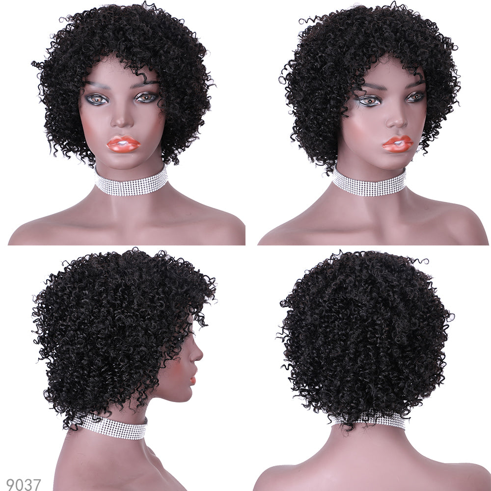 Full wig 100%Human Hair Layered Wigs Full Machine Made Wig item#9037