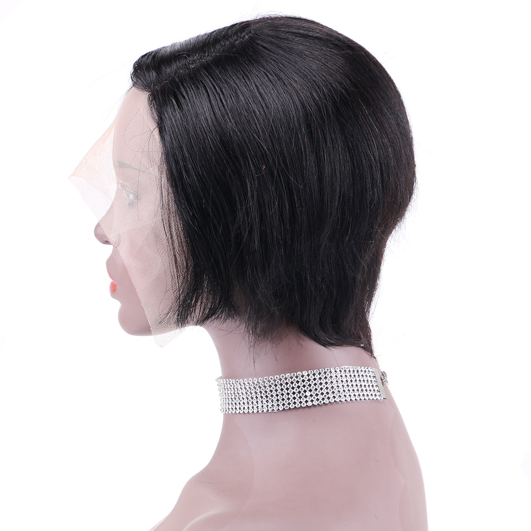 Lace Frontal Wig 13*1 T Part 100%Human Hair Left parting item#9164