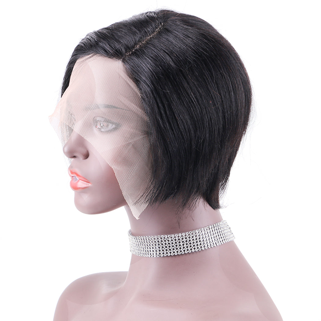 Lace Frontal Wig 13*1 T Part 100%Human Hair Left parting item#9164