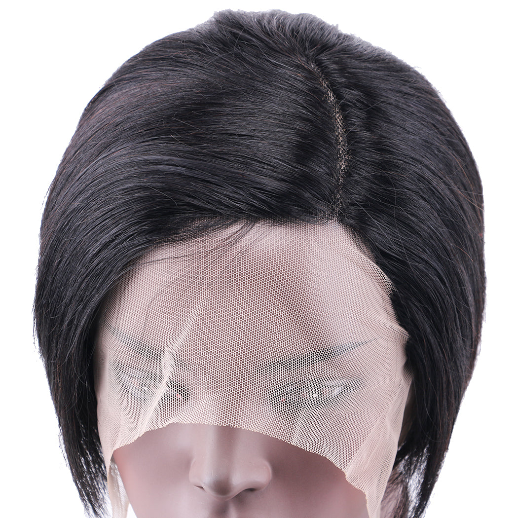 Lace Frontal Wig 13*1 T Part 100%Human Hair Left parting item#9164