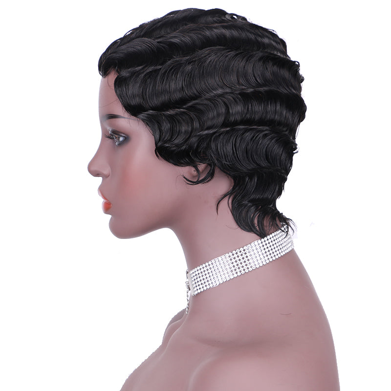 Pixie Cut wig 100%Human Hair Short Wigs Layered Wigs Full Machine Made Wig  item#9012