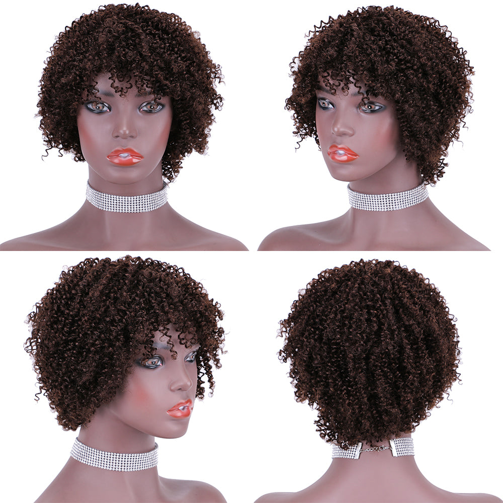 Full wig 100%Human Hair Layered Wigs Full Machine Made Wig item#9037