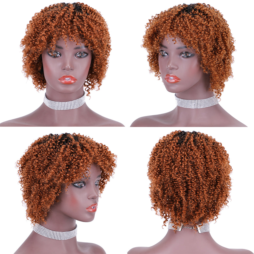 Full wig 100%Human Hair Layered Wigs Full Machine Made Wig item#9037