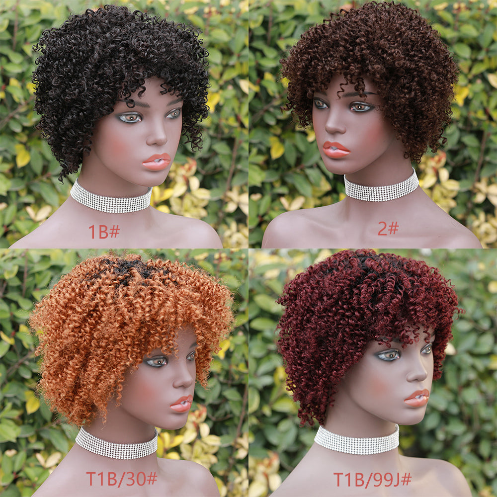 Full wig 100%Human Hair Layered Wigs Full Machine Made Wig item#9037