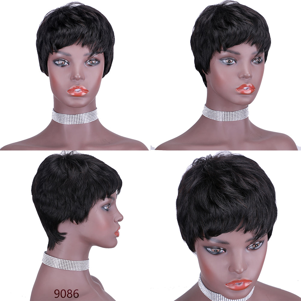 Pixie Cut wig 100%Human Hair Curl Short Wigs Layered Wigs Full Machine Made Wig item#9086